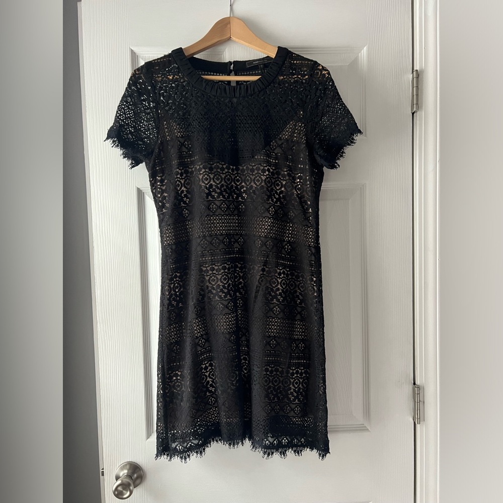 BCBG Max Aria black lace cocktail dress